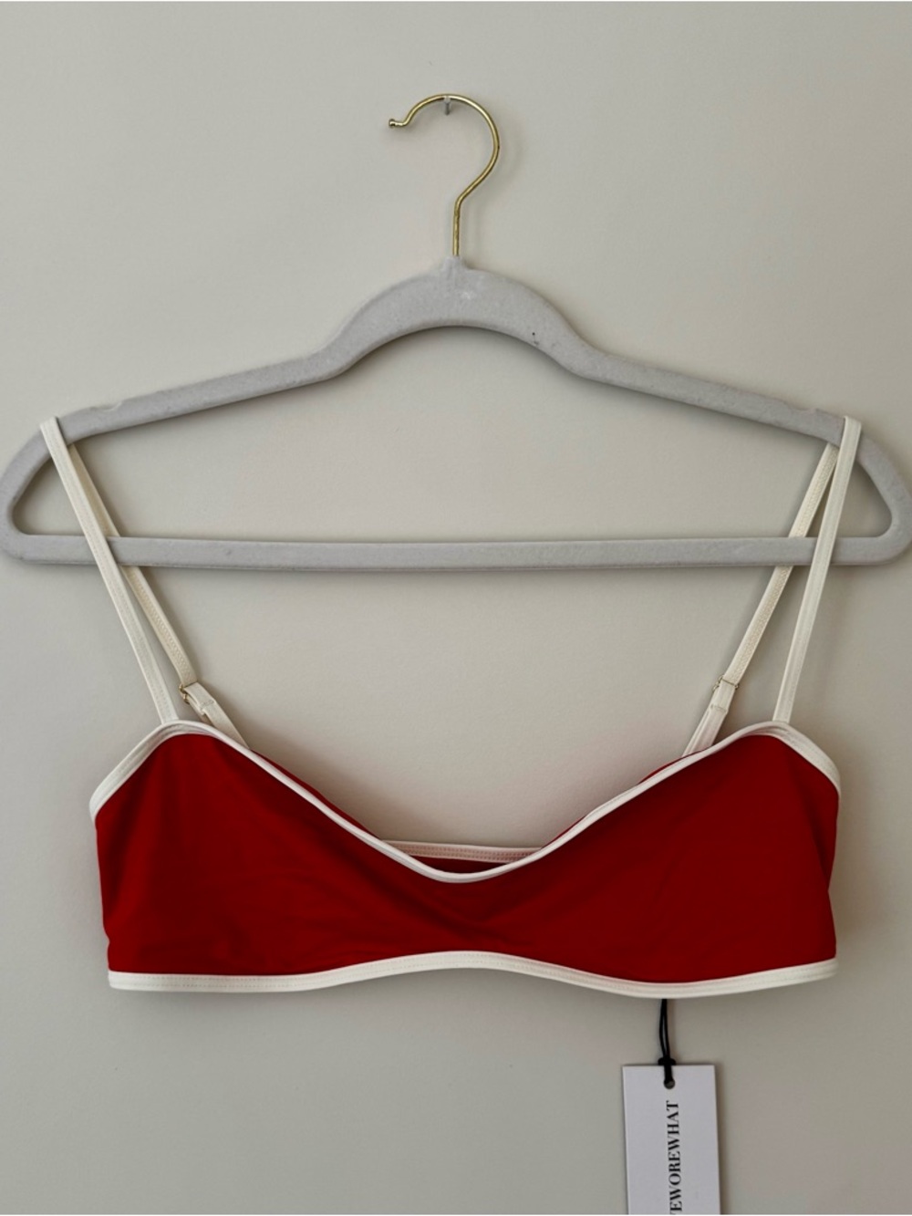NWT WeWoreWhat Sport Bikini Set, Red & White – Medium